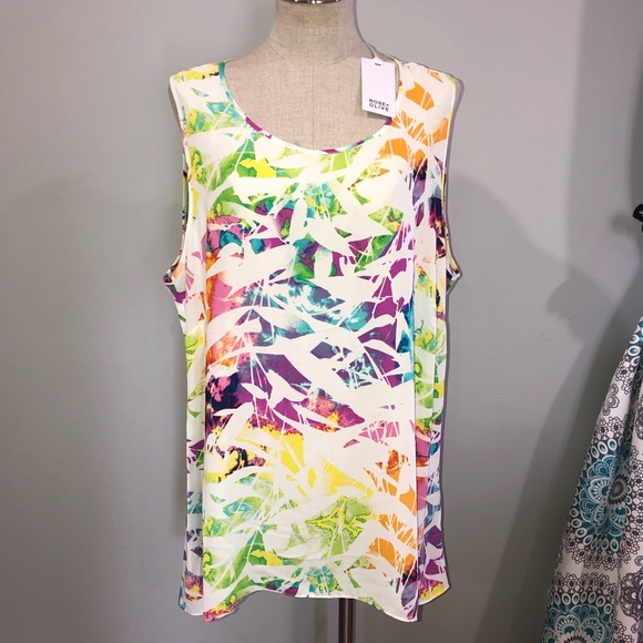 NWT ROSE + OLIVE Abstract Sleeveless Top Sz 2X - Picture 8 of 8